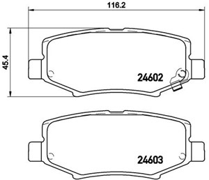Bromsbeläggsats, Bakaxel, DODGE NITRO, NITRO VAN, JEEP CHEROKEE, COMPASS, WRANGLER III, WRANGLER IV, 00K68003776AA, 68003776AA