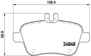 Bromsbeläggsats, Bakaxel, MERCEDES-BENZ, 0064202320, 0064207920, 0074209420, A0064202320, A0064207920, A0074209420