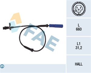 ABS-givare, Sensor, hjulvarvtal, Framaxel, BMW 5 [E39], 5 Touring [E39], 34 52 0 025 723, 34 52 1 165 534, 34 52 6 756 375, ALS-442