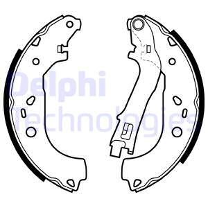 Bromsbackar, sats, Bakaxel, CADILLAC,FIAT,LANCIA,OPEL,VAUXHALL, 1605166, 1605187, 77362756, 77363946, 95512096, 95515316