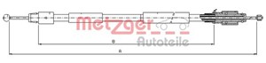 Vajer, parkeringsbroms, Höger bak, Vänster bak, PORSCHE CAYENNE, VW TOUAREG, 7L0 609 721A, 955 424 141 10