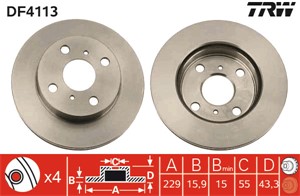 Bromsskiva, Framaxel, TOYOTA STARLET, 43512-10160