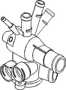 Rördel, motorkylning, SEAT IBIZA II, VW GOLF II, JETTA II, POLO Classic, POLO II, 030 121 117L
