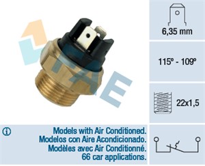 Temperaturswitch, kylarfläkt, LAND ROVER,MERCEDES-BENZ,SAAB, 002 545 79 34, 40 86 724, 85 72 331, 8D0 121 101 K, 8D0 121 251 C, 8D0 121