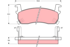 Bromsbeläggsats, Framaxel, NISSAN MICRA I, 41060-01B90, 41060-01B91, 41060-04B25, 41060-04B90, 41060-04B91, 41060-05B26, 41060-05B91, 41