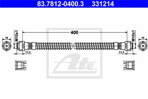 Bromsslang, Bakaxel, Framaxel, AUDI Q7, PORSCHE CAYENNE, VW TOUAREG, 7L0 611 776 A, 7L0 611 776, 7P0 611 776, 955 355 060 00, 955 355 06