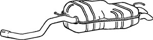 Bakre ljuddämpare, Bak, AUDI A3, SEAT LEON, VW GOLF IV, NEW BEETLE, NEW BEETLE Cabriolet, 1J6253609CC, 1J6253609J, 1J6253609S, 1J6253609