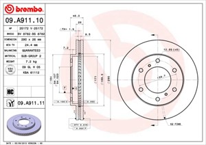 Bromsskiva, Framaxel, MITSUBISHI PAJERO IV, PAJERO Van IV, 4615A061