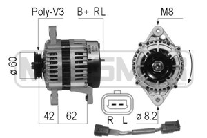 Generator, CHEVROLET MATIZ, SPARK, DAEWOO KALOS, MATIZ, 96 566 262, 96 567 255