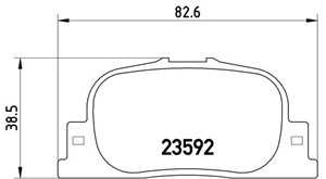 Bromsbeläggsats, Bakaxel, LEXUS ES, TOYOTA CALDINA Kombi, CAMRY, PRIUS Liftback, 0446632030, 0446632040, 0446647010, 1037509400, 1061001