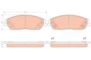 Bromsbeläggsats, Framaxel, TOYOTA AURION, CAMRY Sedan, 04465-06090