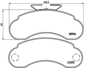 Bromsbeläggsats, Framaxel, JAGUAR XJSC Convertible, MERCEDES-BENZ MB Buss [W631], MB Flak/chassi [W631], MB Skåp [W631], 6014217720, 631
