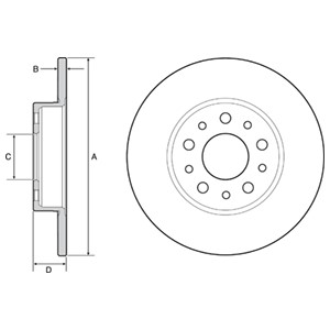 Bromsskiva, Bakaxel, FIAT 500L, 51808471, 51885409