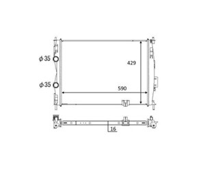 Kylare, motorkylning, NISSAN QASHQAI / QASHQAI +2 I, QASHQAI / QASHQAI +2 VAN I, 21400JD20A, 21400JD20B, 21410JD20B, 21410JD21B, 550204E