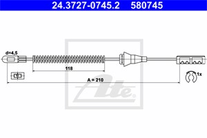 Vajer, parkeringsbroms, Bak, OPEL VECTRA B, VECTRA B Halvkombi, VECTRA B Kombi, VAUXHALL VECTRA, 5 22 411, 5 22 414, 90496486, 90538631