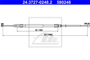 Vajer, parkeringsbroms, Bak, BMW 1 [F20, F21], 1-Serie Van [F20], 2 Cabriolet [F23], 2 Coupé [F22, F87], 34 40 6 792 263