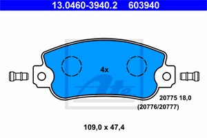 Bromsbeläggsats, Framaxel, FIAT,LANCIA,SEAT, 5892310, 5892312, 5951671, 792561, 792725, 793322, 793323
