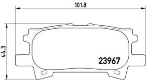 Bromsbeläggsats, Bakaxel, LEXUS RX, TOYOTA HIGHLANDER / KLUGER, 0446648030, 0446648040, 0446648060, 0446648090