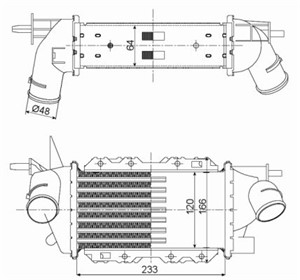 Intercooler, OPEL VECTRA B, VECTRA B Halvkombi, VECTRA B Kombi, VAUXHALL VECTRA, 1300403, 52479105, 52479128