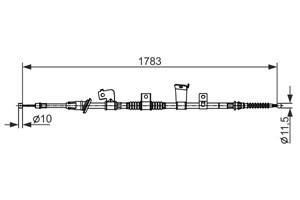 Vajer, parkeringsbroms, Höger, CITROËN C4 AIRCROSS, PEUGEOT 4008, 16 099 054 80, 1609905480