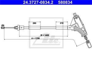 Vajer, parkeringsbroms, Fram, PEUGEOT 406, 406 Break, 406 Coupé, 4745 L3, 4745 L4
