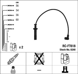 Tändkabelsats, FIAT COUPE, LANCIA THEMA, THEMA SW, 77 42 68 9, 7742689