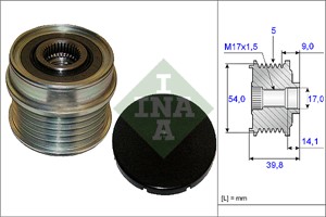 Frihjulskoppling, generator, ABARTH,ALFA ROMEO,FIAT,JEEP,LANCIA,OPEL, 12 02 289, 1202289, 51788658, 51837747, 51854903, 51874104, 518741