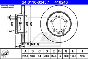 Bromsskiva, Bakaxel, MITSUBISHI ECLIPSE I, MB587432, MB587433