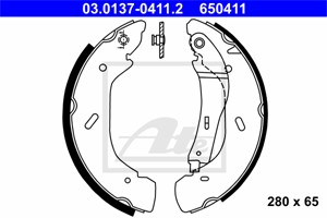 Bromsbackar, sats, Bakaxel, FORD TRANSIT Buss, TRANSIT Flak/chassi, TRANSIT Skåp, 1227046, 4055724, 4143208, 4455986, 4525732, 4743576