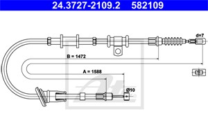 Vajer, parkeringsbroms, Vänster bak, MITSUBISHI CARISMA, CARISMA Sedan, M884534