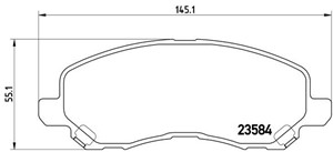 Bromsbeläggsats, Framaxel, CHRYSLER,CITROËN,DODGE,FIAT,JEEP,LANCIA,MITSUBISHI,PEUGEOT, 00K68020494AC, 05191217AA, 05191244AA, 068035576A