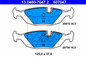 Bromsbeläggsats, Bakaxel, BMW 5 [E28], 6 [E24], 7 [E23], 34 21 1 153 196, 34 21 1 154 613, 34 21 1 155 077, 34 21 1 156 463, 34 21 1 156