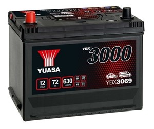 Yuasa Batteri 12V 72Ah 630A, passar många modeller, 1235132, 1235272, 1235719, 1235780, 1277399, 1295015, 2441038301, 24410D1514, 24410