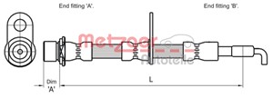 Bromsslang, framaxel höger, Höger fram, TOYOTA COROLLA, COROLLA Kombi, COROLLA Sedan, COROLLA Verso, 90947-02C47