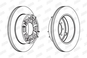 Bromsskiva, Bakaxel, IVECO, 08595210, 190 8773, 1908773, 1908793, 2996498, 424708425, 503641912, 7180256, 71802560