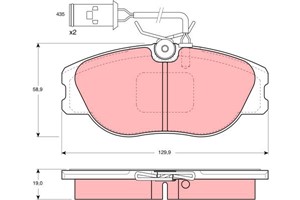 Bromsbeläggsats, Framaxel, ALFA ROMEO 164, FIAT CROMA, TIPO, LANCIA DEDRA, DEDRA SW, DELTA I, DELTA II, THEMA, THEMA SW, 0000009940619,