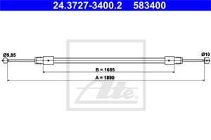 Vajer, parkeringsbroms, Bak, Fram, AUDI Q7, VW TOUAREG, 7L0 721 556 B, 7L0 721 556