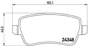 Bromsbeläggsats, Bakaxel, FIAT CROMA, 71772220, 77363610, 77364169