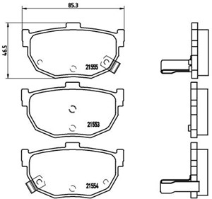 Bromsbeläggsats, Bakaxel, HYUNDAI,KIA,NISSAN, 1V0T2648Z, 4406008E91, 4406061E92, 4406061E94, 4406065E90, 4406065E91, 4406086E90, 4406086