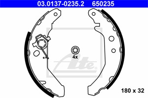Bromsbackar, sats, Bak, FORD FIESTA III, 6183876, 6978969, 7166588