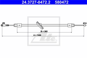 Vajer, parkeringsbroms, Fram, MERCEDES-BENZ, 906 420 50 85, A 906 420 50 85