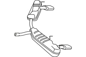 Bakre ljuddämpare, Bak, OPEL SIGNUM Halvkombi, VECTRA C Kombi, VAUXHALL SIGNUM, VECTRA Mk II, 5852287