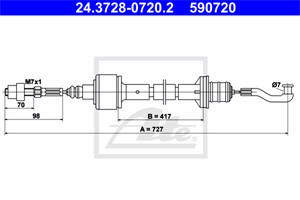 Vajer, koppling, OPEL CORSA B, CORSA B Kombi, CORSA B Skåp/halvkombi, TIGRA, VAUXHALL TIGRA Mk I, 6 69 186, 90446929