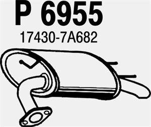 Bakre ljuddämpare, Bak, TOYOTA CAMRY, 17420-28320