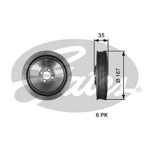 Remskiva, vevaxel, ALFA ROMEO,FIAT,JEEP,LANCIA,OPEL,SAAB,SUZUKI,VAUXHALL, 1261055P00, 55210310, 55265660, 614359, 68270 296AA, 93192547,
