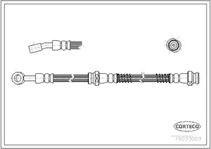 Bromsslang, framaxel vänster, Vänster, HYUNDAI TRAJET, 587313A000