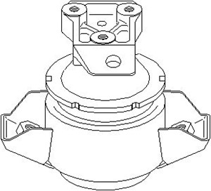Motorkudde, Höger bak, SEAT TOLEDO I, VW GOLF II, JETTA II, PASSAT B3/B4, PASSAT B3/B4 Variant, 191 199 262C, 535 199 262