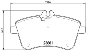 Bromsbeläggsats, MERCEDES-BENZ A-KLASS [W169], B-KLASS Sports Tourer [W245], 1694200120, 1694200820, 169420082028, 1694201220, 169420192