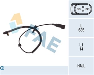ABS-givare, Sensor, hjulvarvtal, Bakaxel höger, FORD FOCUS I, FOCUS Sedan I, FOCUS Turnier I, 1067208, 1088635, 98AG-2B372-BE, 98AG-2B37