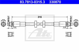 Bromsslang, Framaxel, AUDI A6 Allroad C6, A6 C6, A6 C6 Avant, 4F0 611 707 B, 4F0 611 707